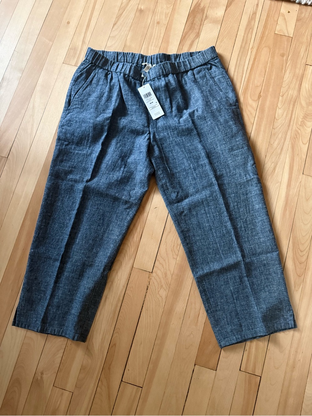 NWT Eileen Fisher Denim Crop Straight Pant Blue M